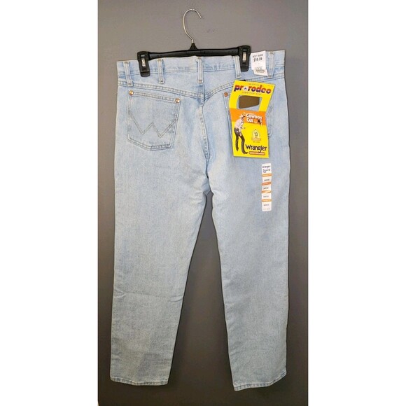 NWT Wrangler Cowboy Cut Jeans Mens 34x32 Light Wash Denim Original Fit Pro Rodeo - Picture 3 of 7